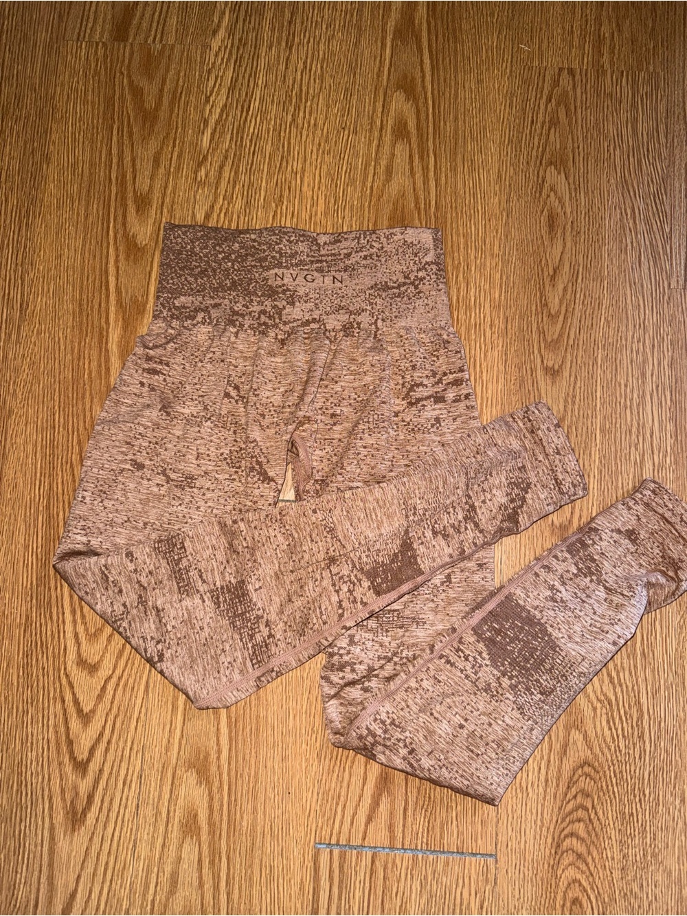 NVGTN Brown Marbled High-Waist Leggings